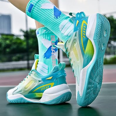 Men's Mesh Breathable Round Toe Lace-Up Fashion Sports Shoes Thick Sole Cushioning Lightweight and Comfortable Basketball Shoes, Suitable for Campus, Running