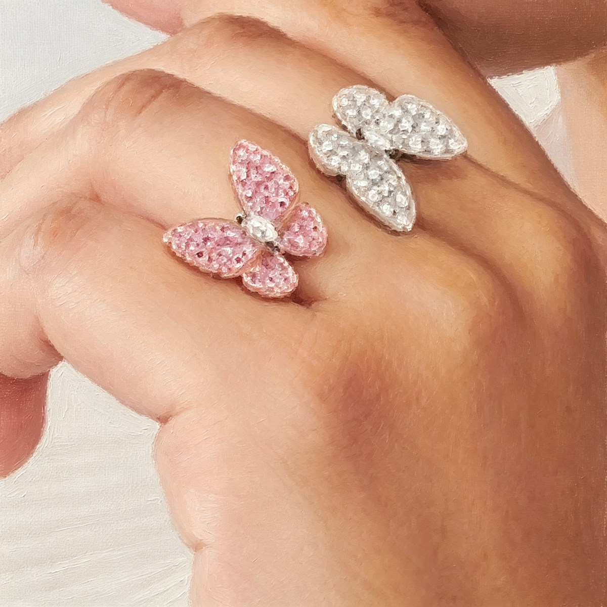 Van Cleef & Arpels Two Butterfly Between-the-Finger Ring — Rose Gold and Pink Sapphire Version