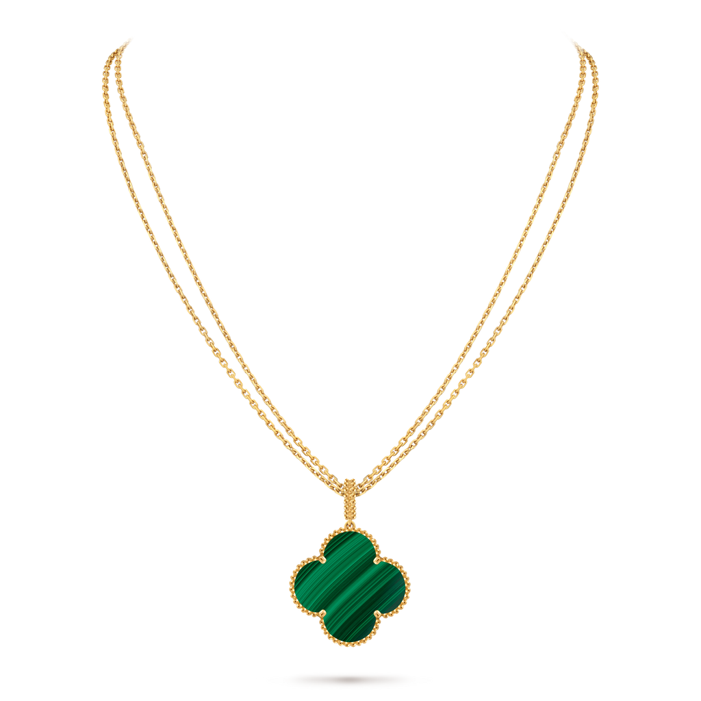 Van Cleef & Arpels Alhambra collection malachite clover necklace