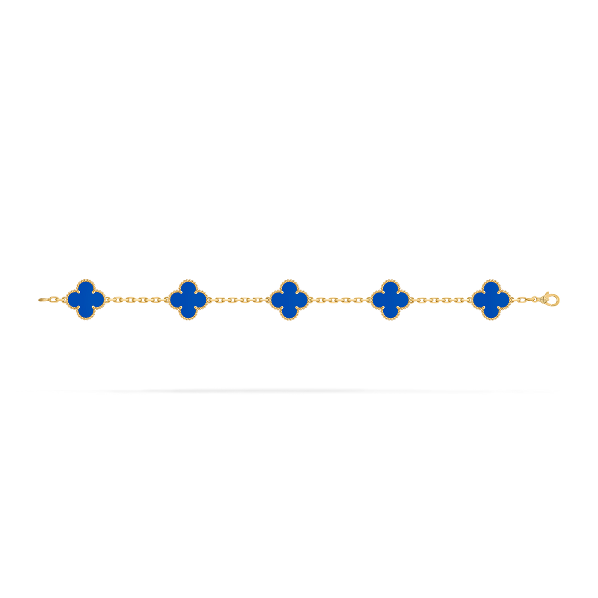 Van Cleef & Arpels Vintage Alhambra 5-motif bracelet, blue chalcedony
