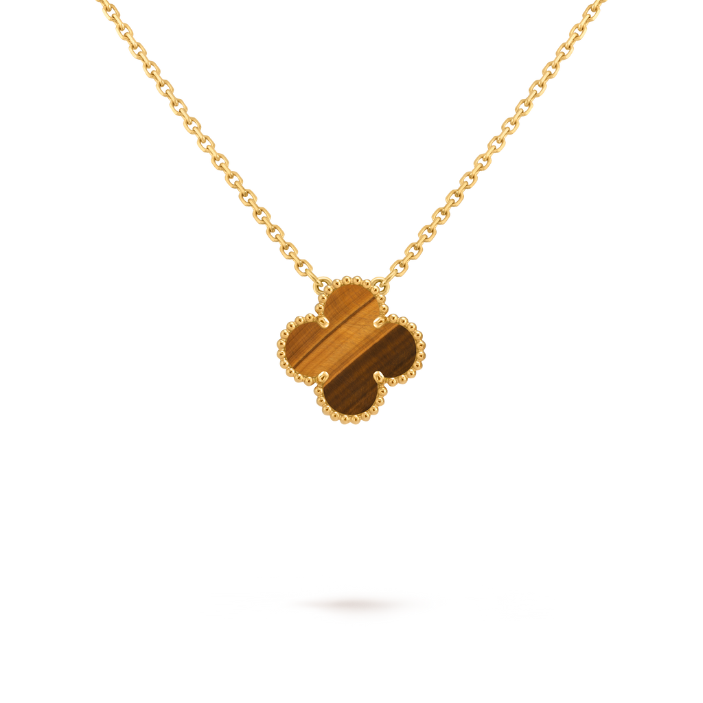 Van Cleef & Arpels Vintage Alhambra medium-sized tiger's eye clover necklace