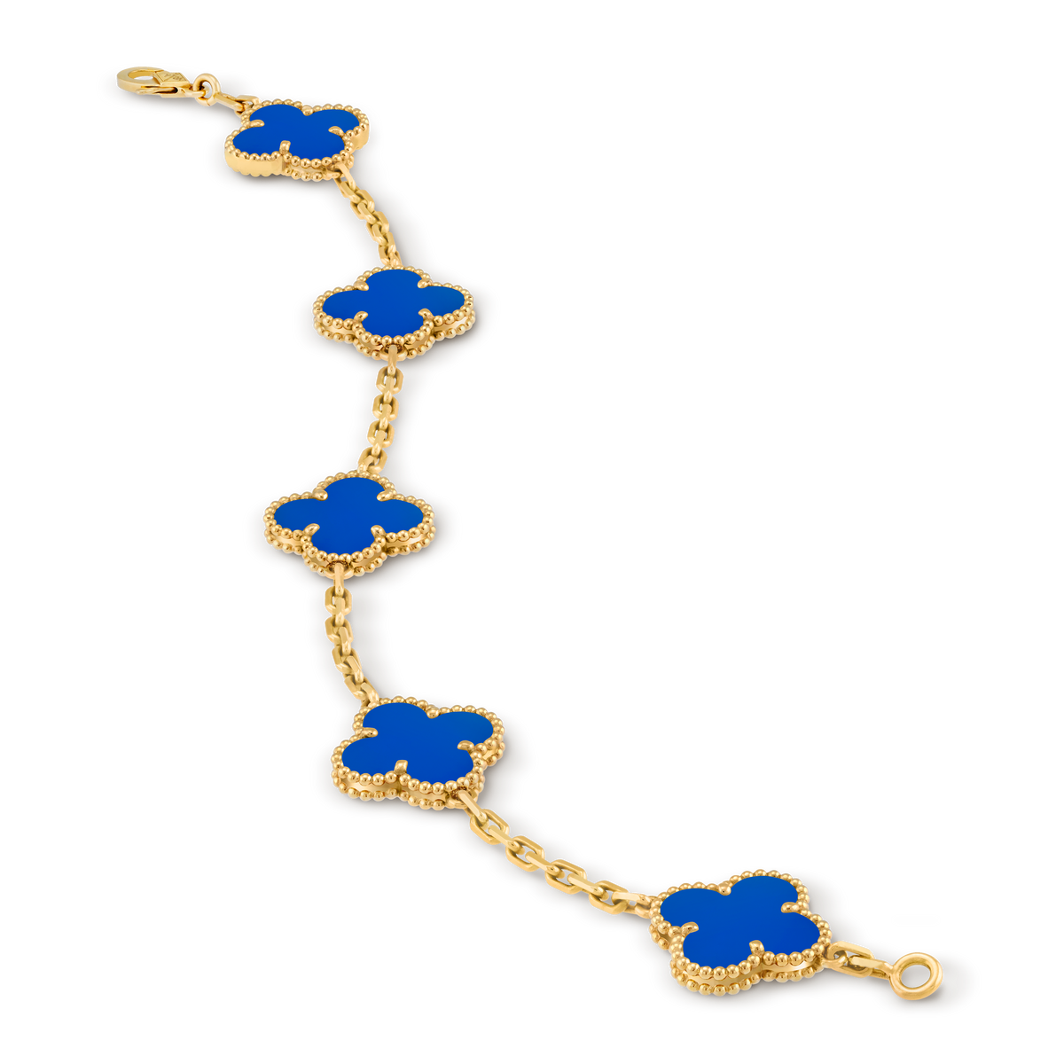 Van Cleef & Arpels Vintage Alhambra 5-motif bracelet, blue chalcedony