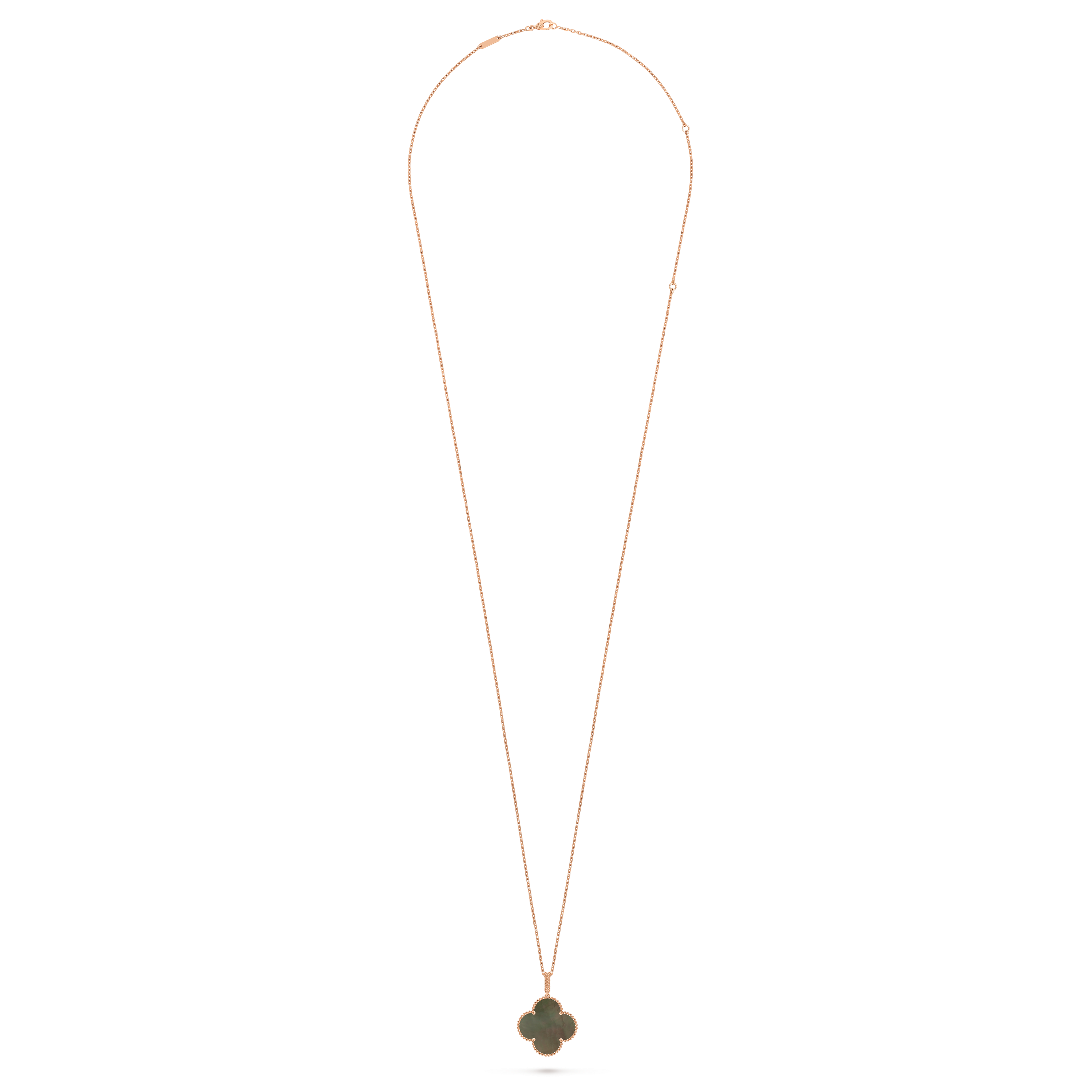 Van Cleef & Arpels Vintage Alhambra medium-sized grey mother-of-pearl clover necklace