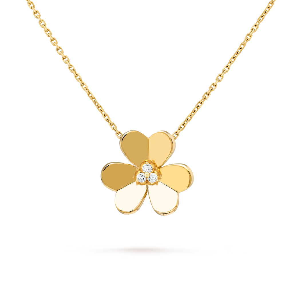 Van Cleef & Arpels Frivole mini clover single-diamond necklace