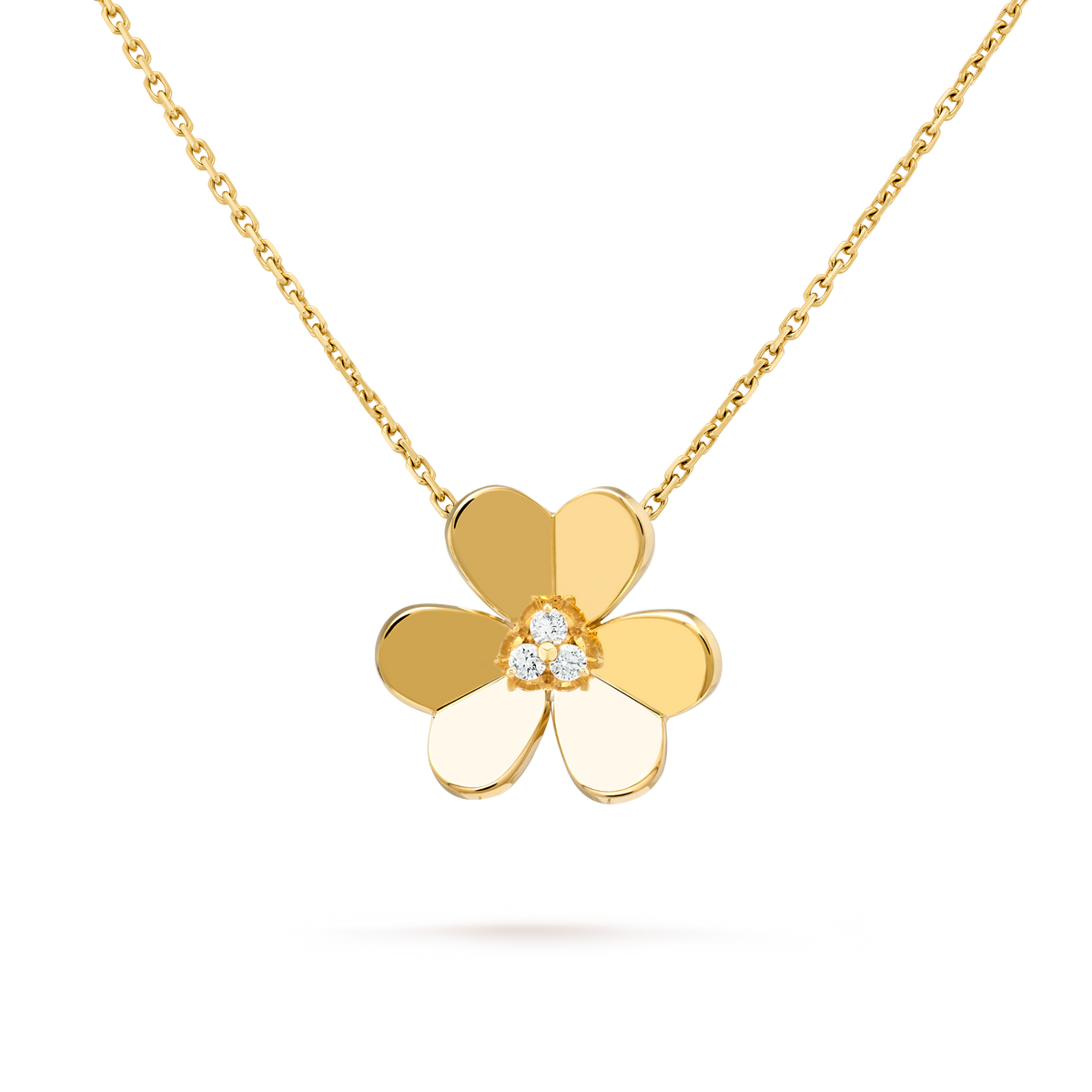 Van Cleef & Arpels Frivole mini clover single-diamond necklace