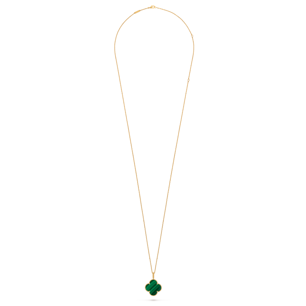 Van Cleef & Arpels Alhambra collection malachite clover necklace