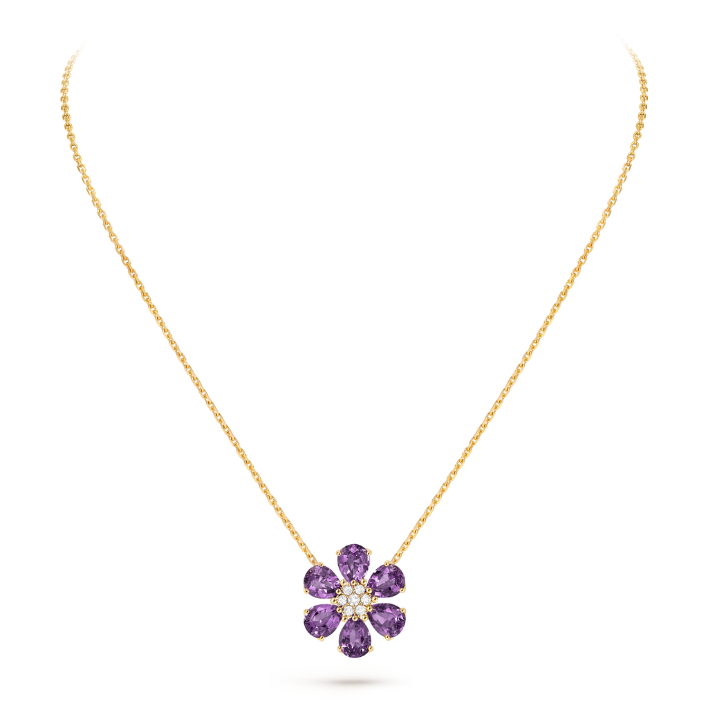 Van Cleef & Arpels Frivole Collection Yellow Gold and Amethyst Pendant Necklace