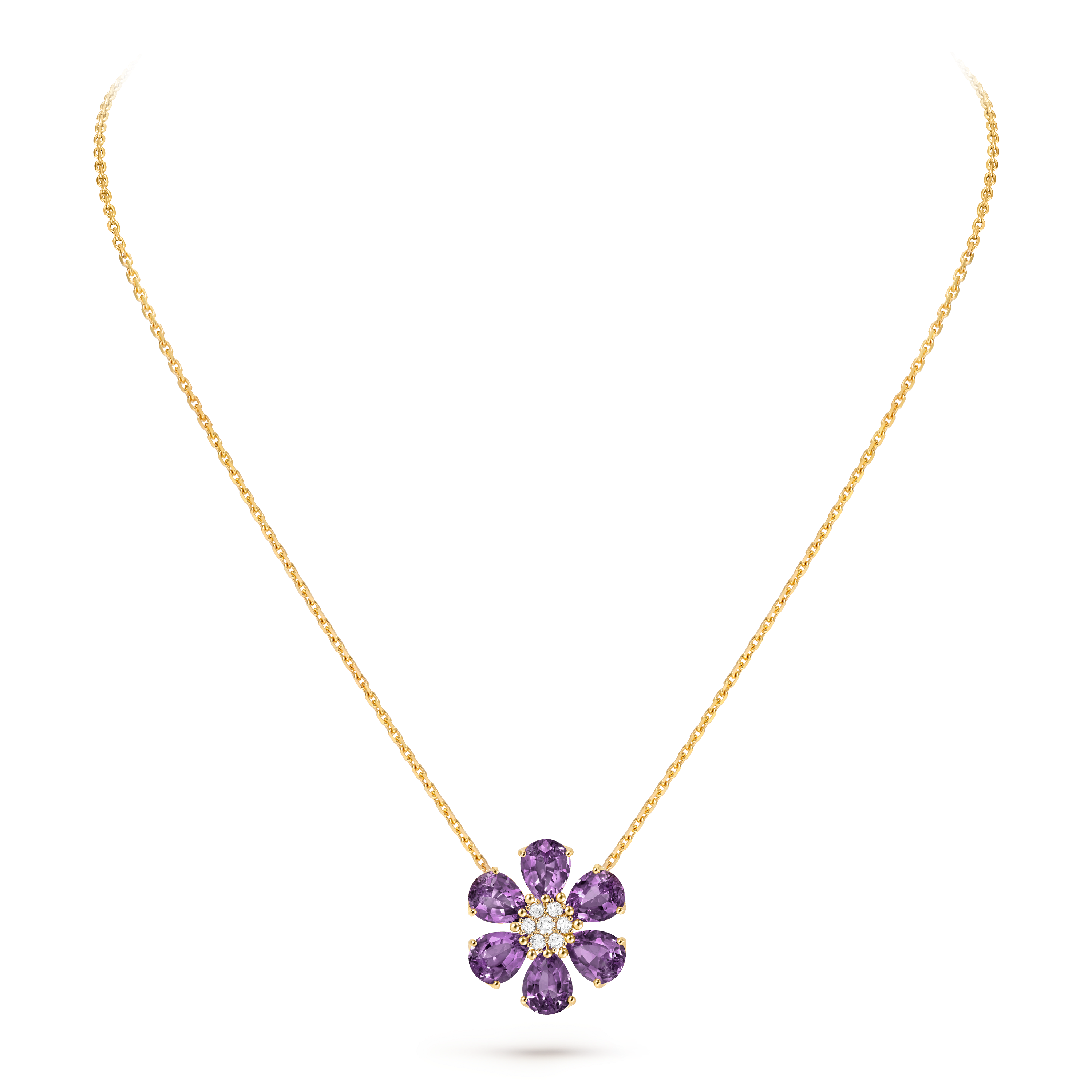 Van Cleef & Arpels Frivole Collection Yellow Gold and Amethyst Pendant Necklace