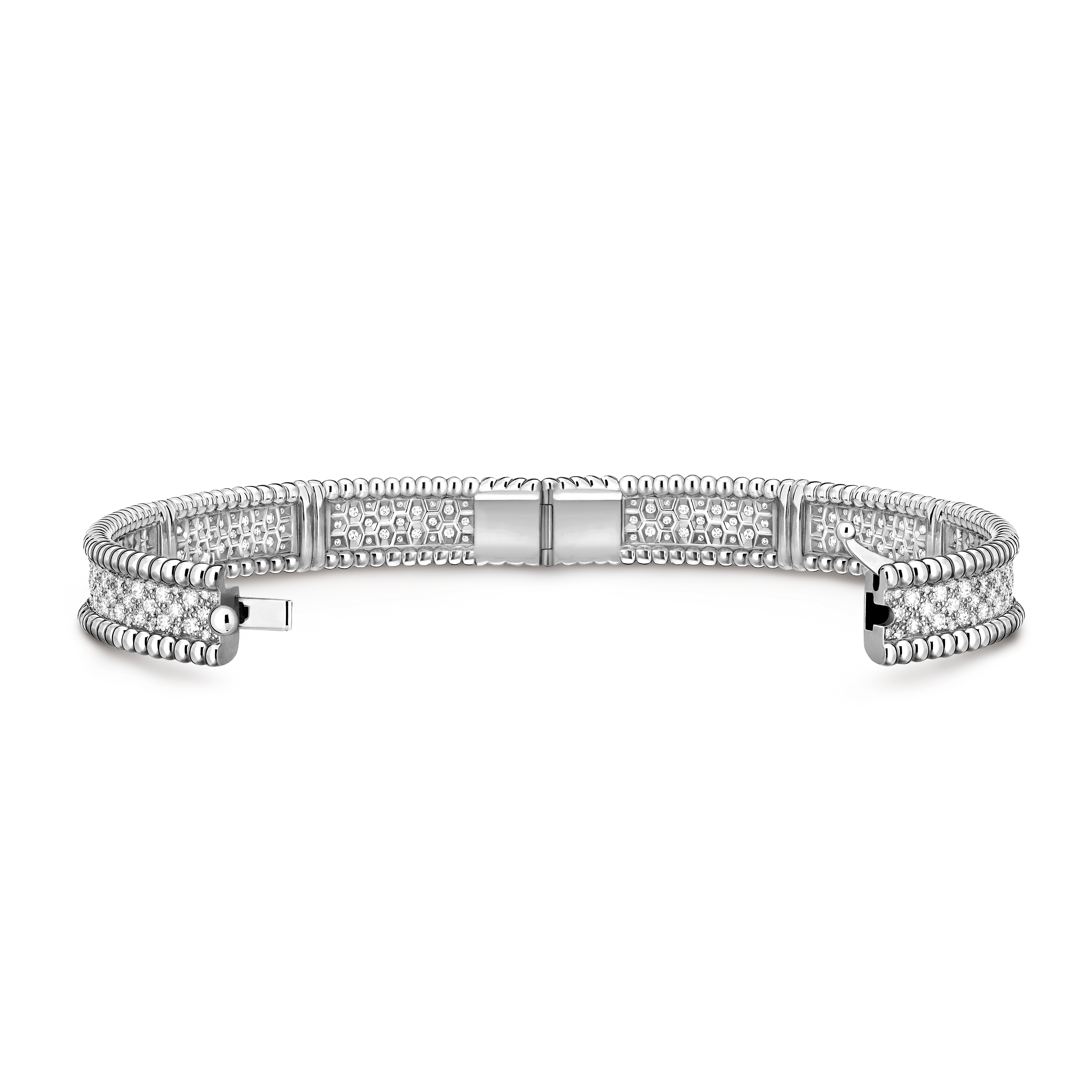 Van Cleef & Arpels Perlée collection three-row bracelet