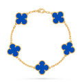 Van Cleef & Arpels Vintage Alhambra 5-motif bracelet, blue chalcedony