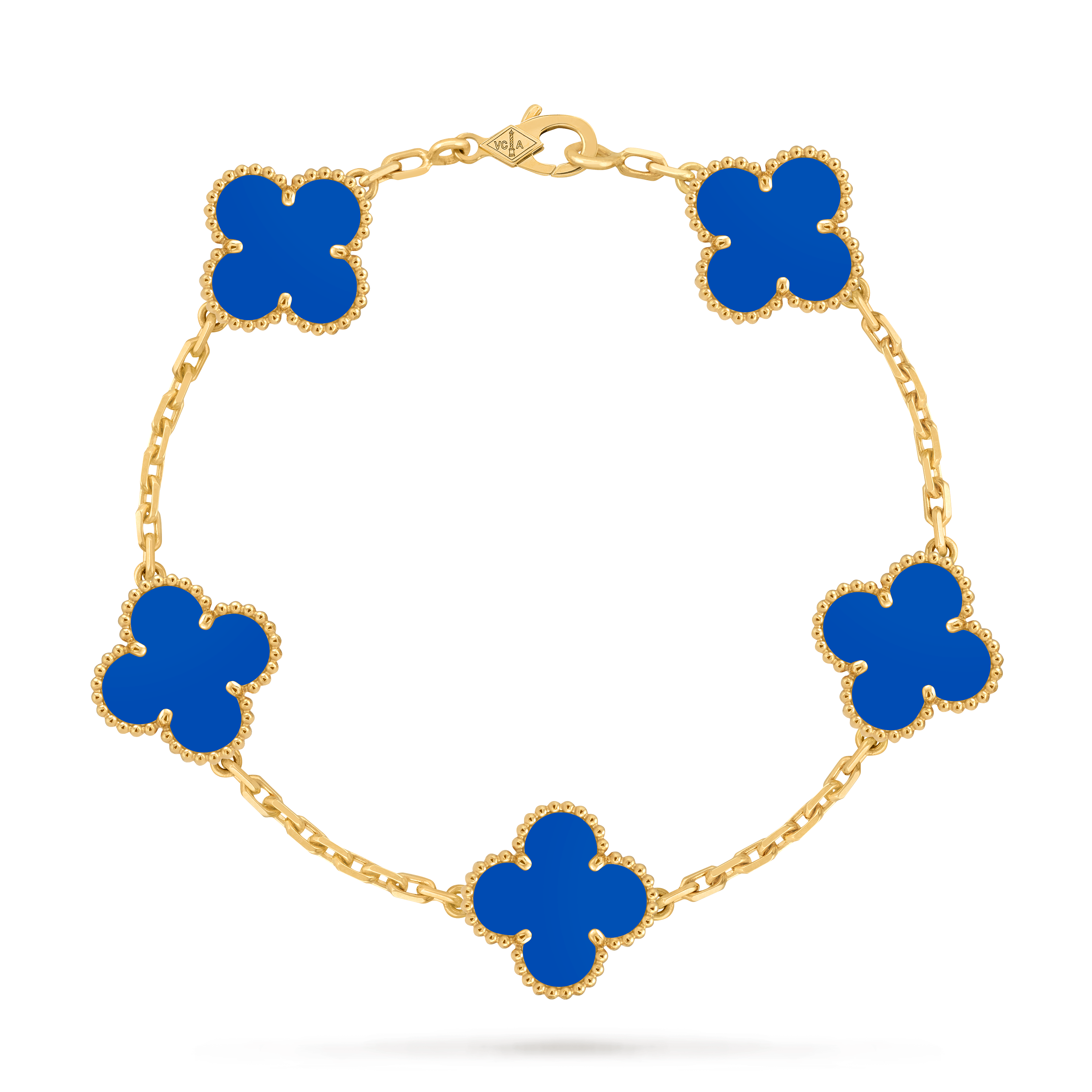 Van Cleef & Arpels Vintage Alhambra 5-motif bracelet, blue chalcedony