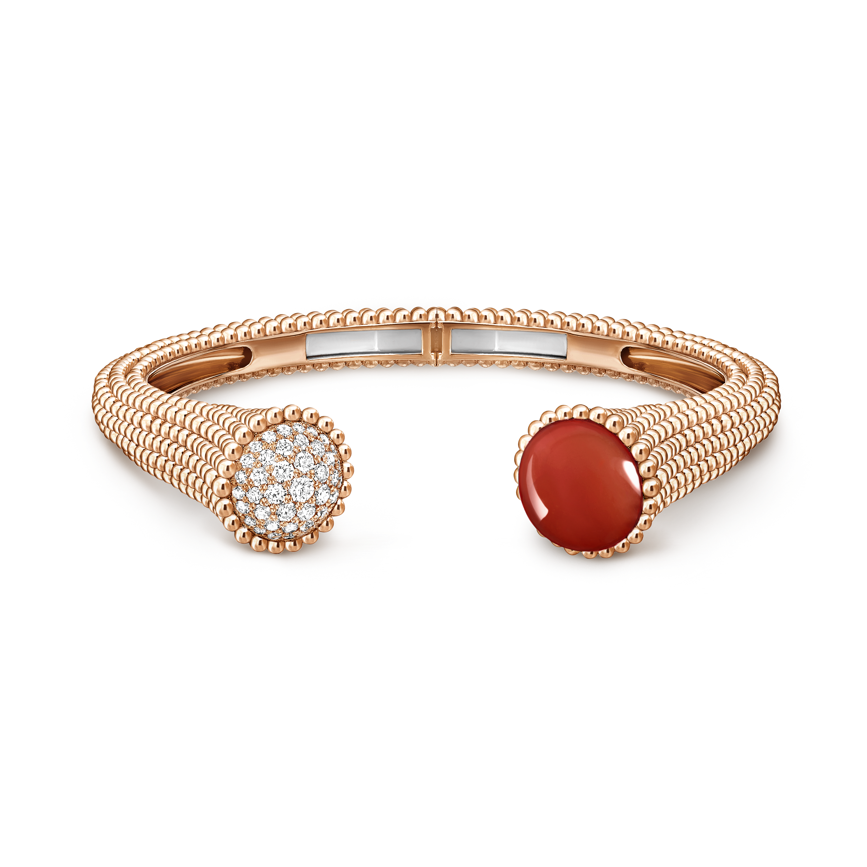 Van Cleef & Arpels Perlée Couleurs rose gold and carnelian bracelet