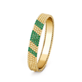 Van Cleef & Arpels Perlée collection five-row gold bead bracelet set with emeralds