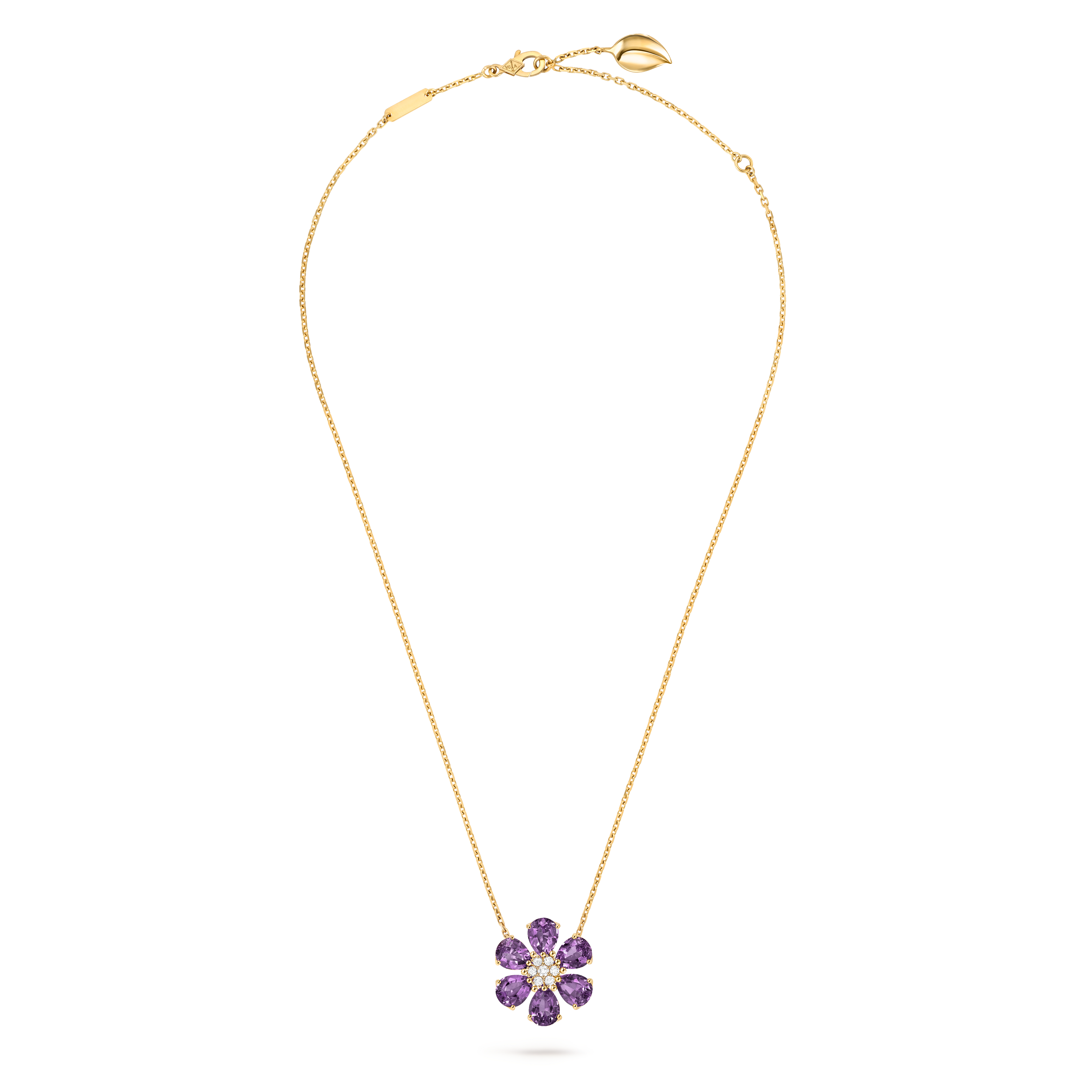 Van Cleef & Arpels Frivole Collection Yellow Gold and Amethyst Pendant Necklace