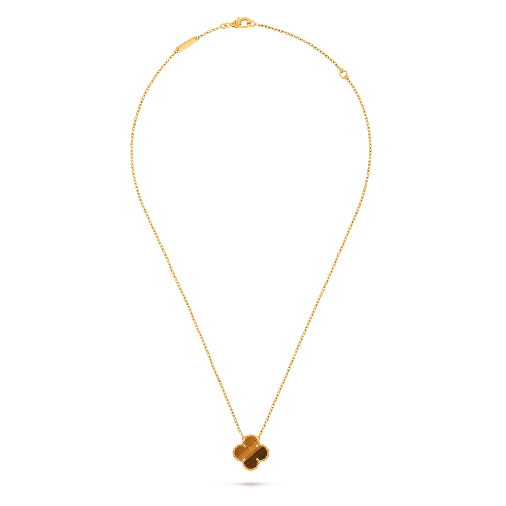 Van Cleef & Arpels Vintage Alhambra medium-sized tiger's eye clover necklace