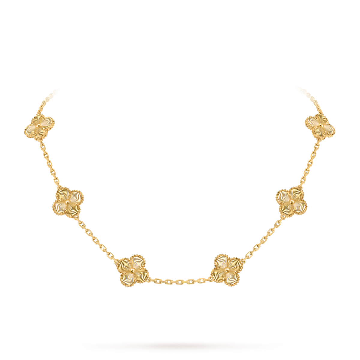 Van Cleef & Arpels Vintage Alhambra yellow gold 10-motif necklace