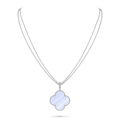 Van Cleef & Arpels Magic Alhambra Large Long Necklace in Blue Chalcedony