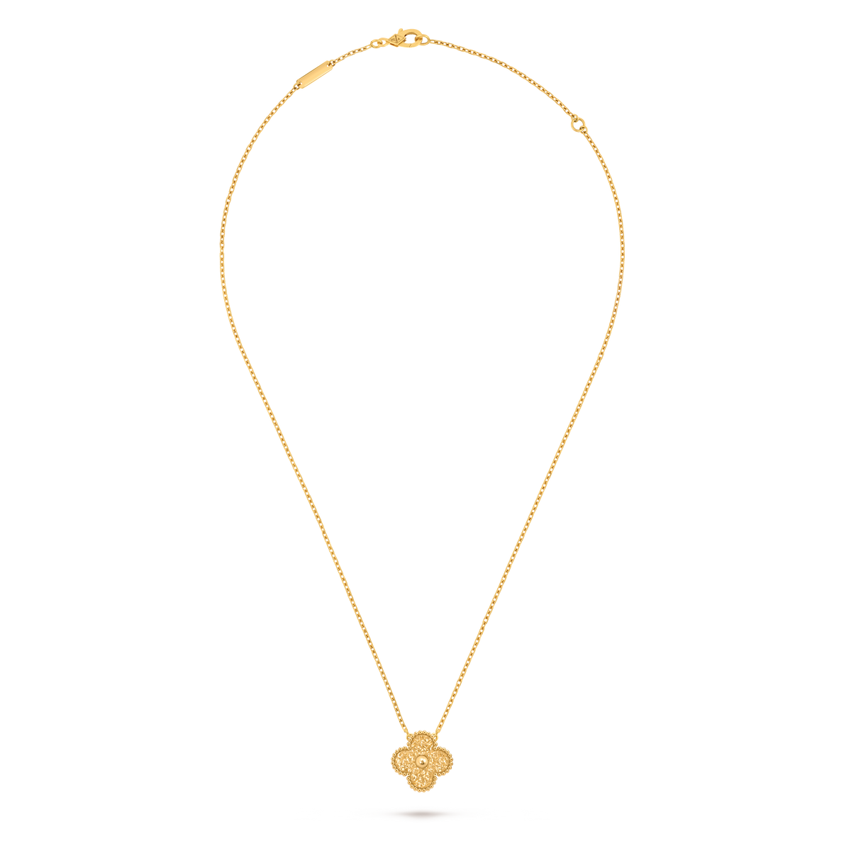 Van Cleef & Arpels Vintage Alhambra Guilloché single-motif pendant