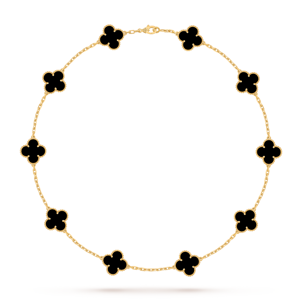 Van Cleef & Arpels Vintage Alhambra multi-motif necklace in black onyx