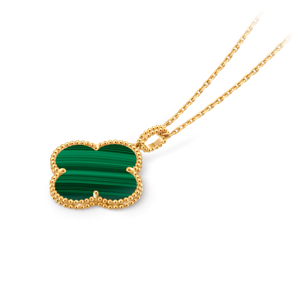 Van Cleef & Arpels Alhambra collection malachite clover necklace