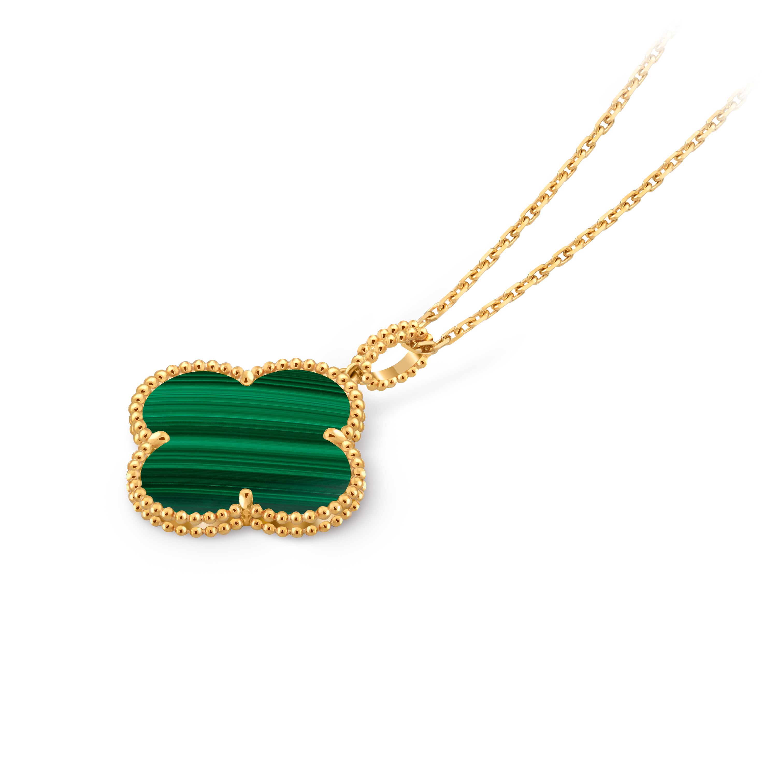 Van Cleef & Arpels Alhambra collection malachite clover necklace