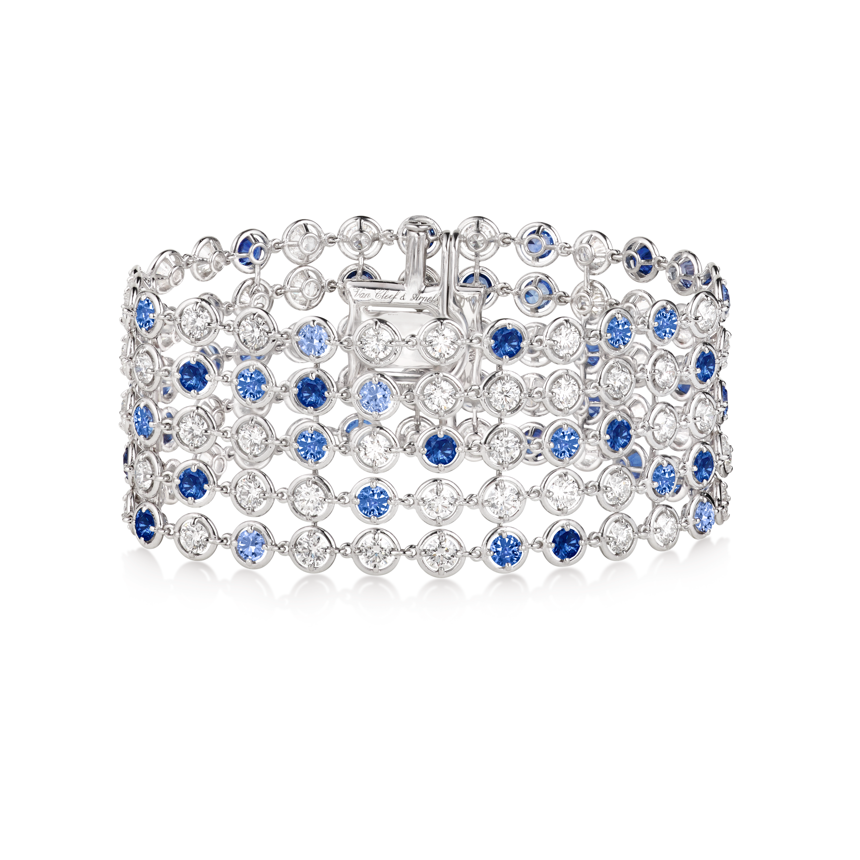 Van Cleef & Arpels Palmyre collection Brume de Saphir 5-row bracelet