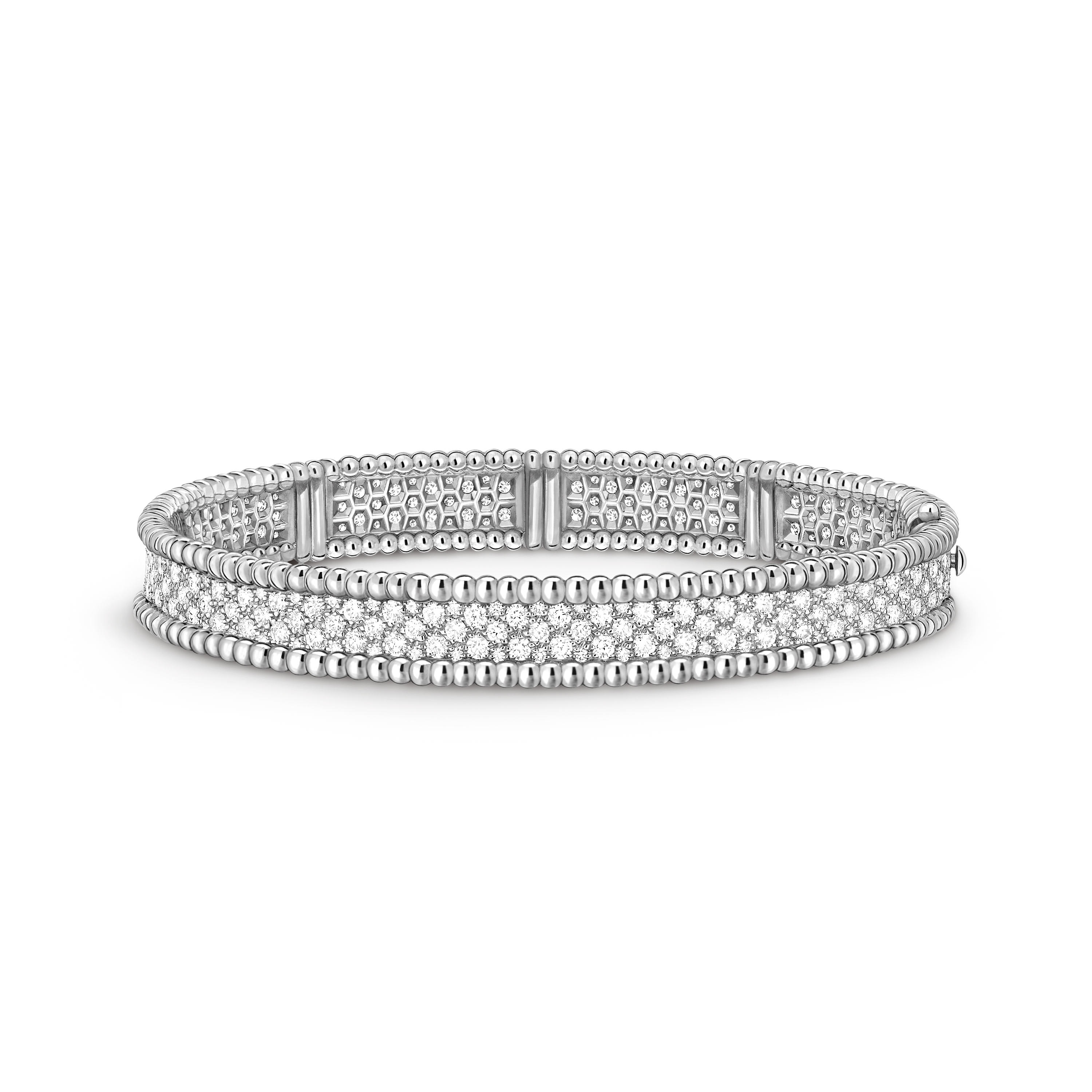Van Cleef & Arpels Perlée collection three-row bracelet