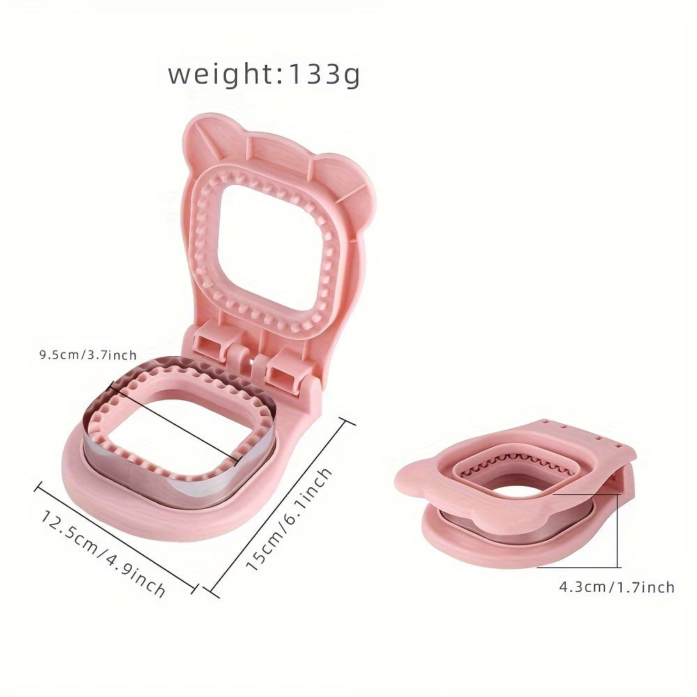 1pc New Square Sandwich Cutter Pocket Bread Making Tool, Stainless Steel Pocket Sandwich Cutter, Perfect for Breakfast Sandwich Makers, Lunch Boxes, and Bento Boxes, Square Sandwich Mold Bread Cutter