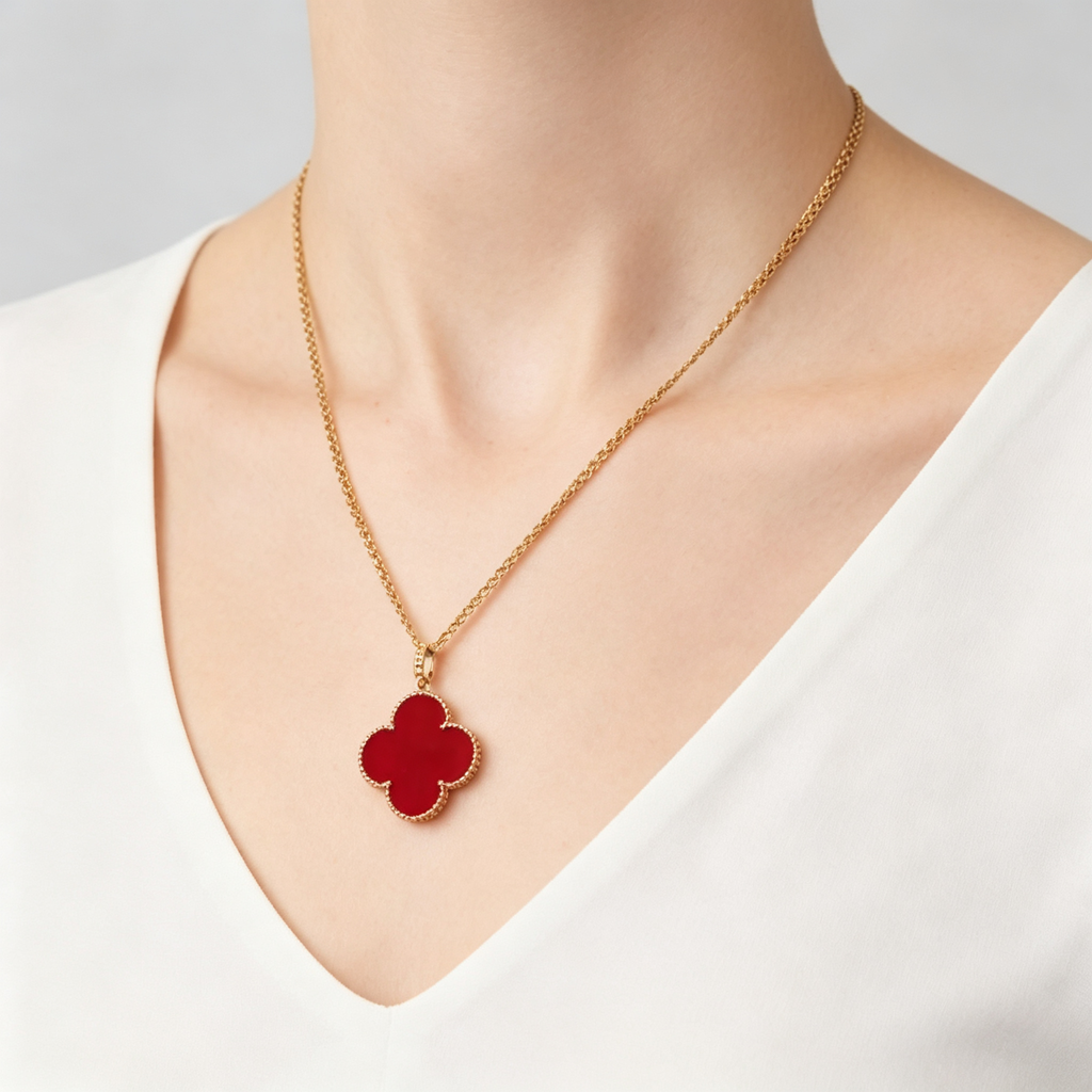Van Cleef & Arpels Alhambra Carnelian Necklace