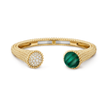 Van Cleef & Arpels Perlée Couleurs yellow gold, malachite, and diamond bracelet