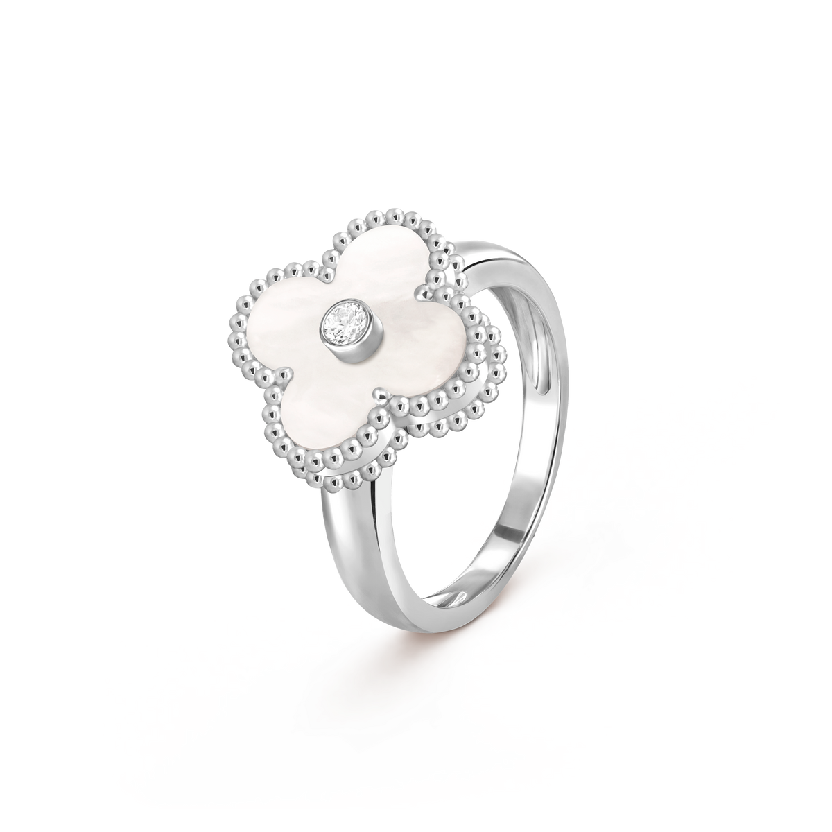 Van Cleef & Arpels Sweet Alhambra Ring – White Mother-of-Pearl