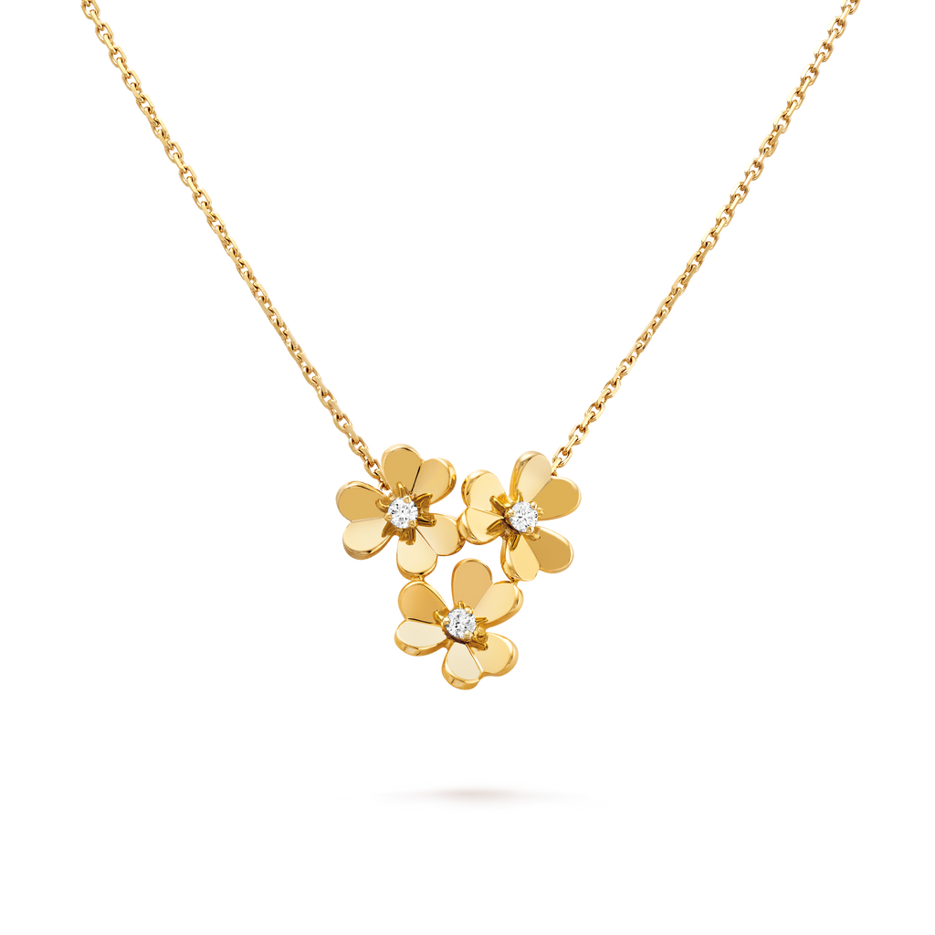 Van Cleef & Arpels Frivole mini three-flower necklace