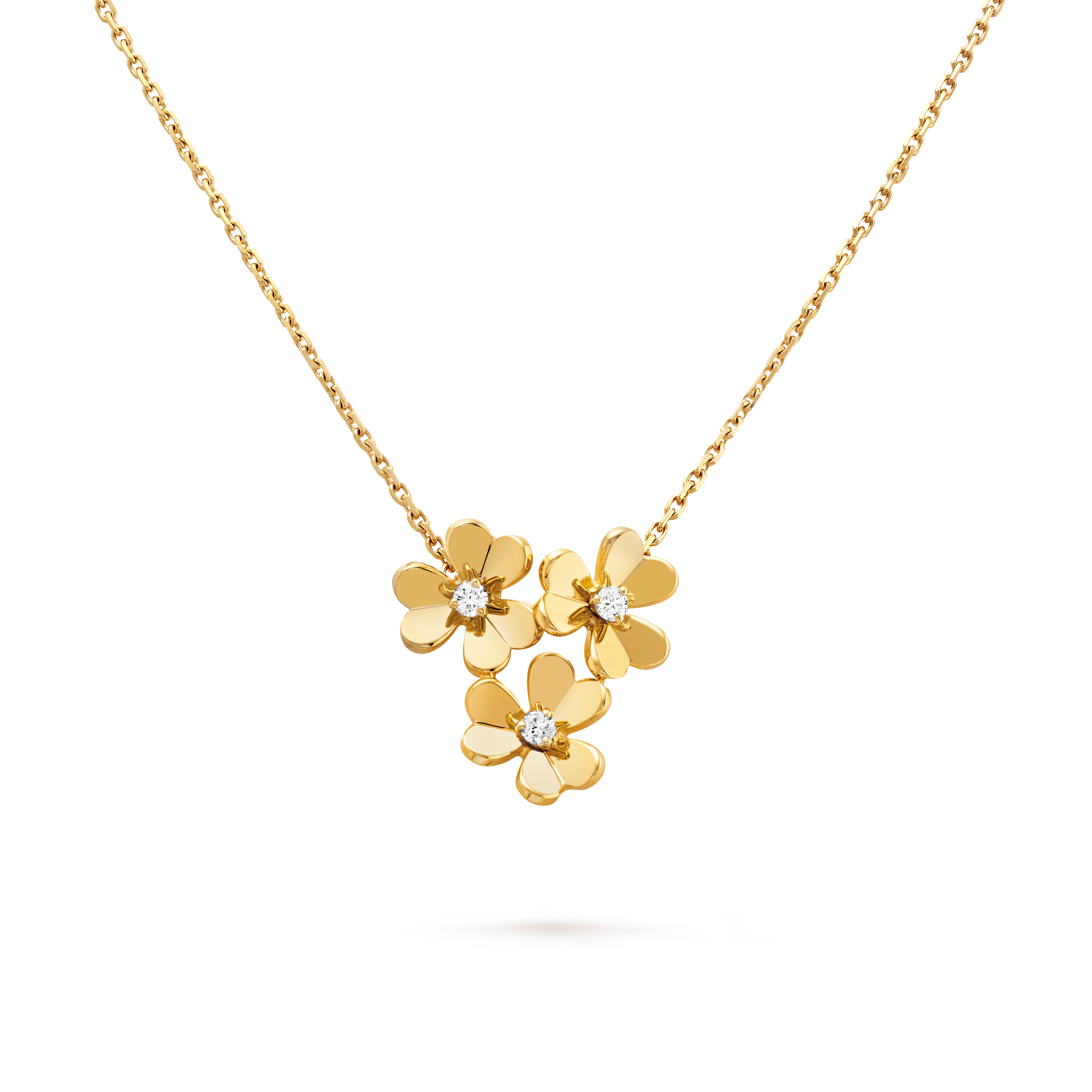Van Cleef & Arpels Frivole mini three-flower necklace