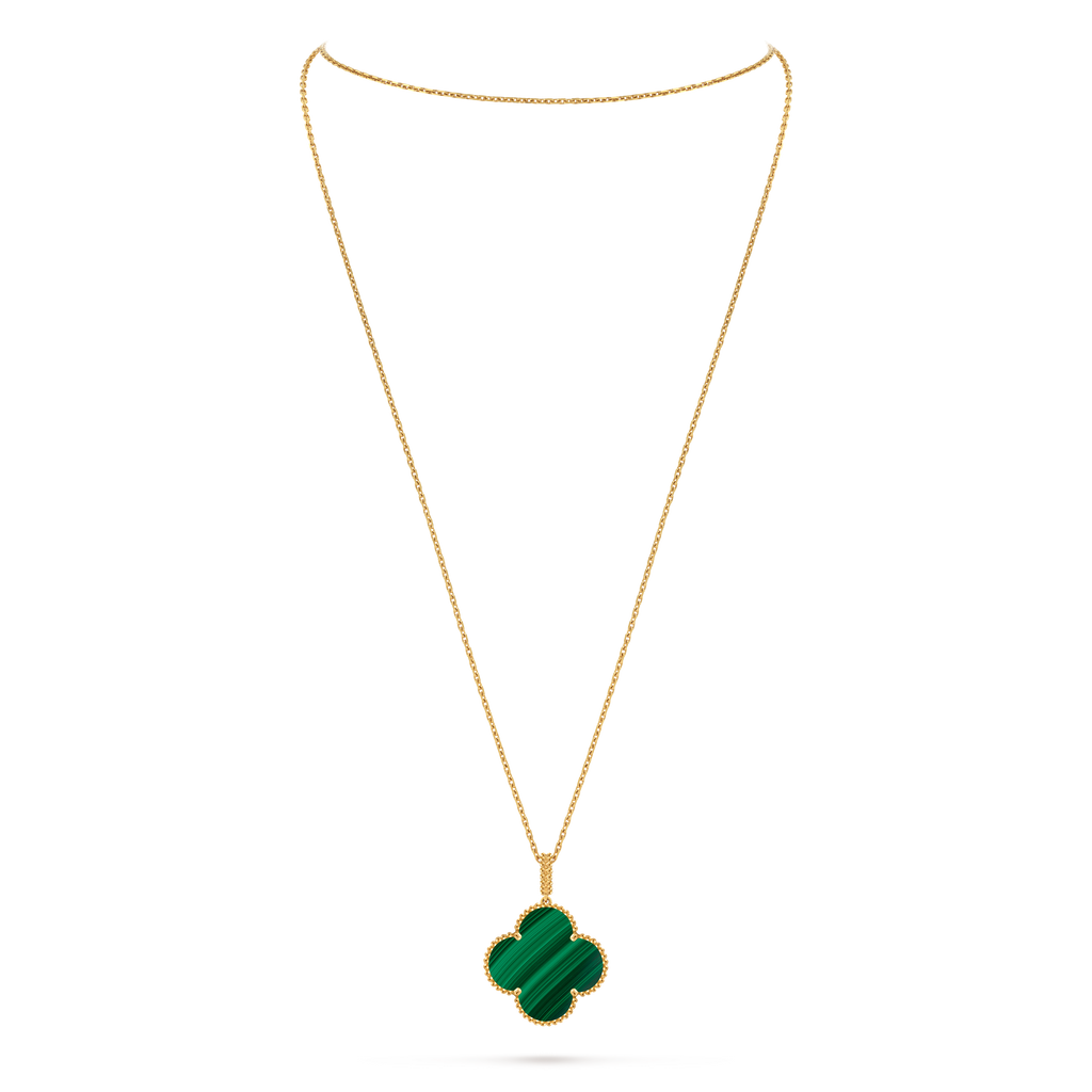 Van Cleef & Arpels Alhambra collection malachite clover necklace