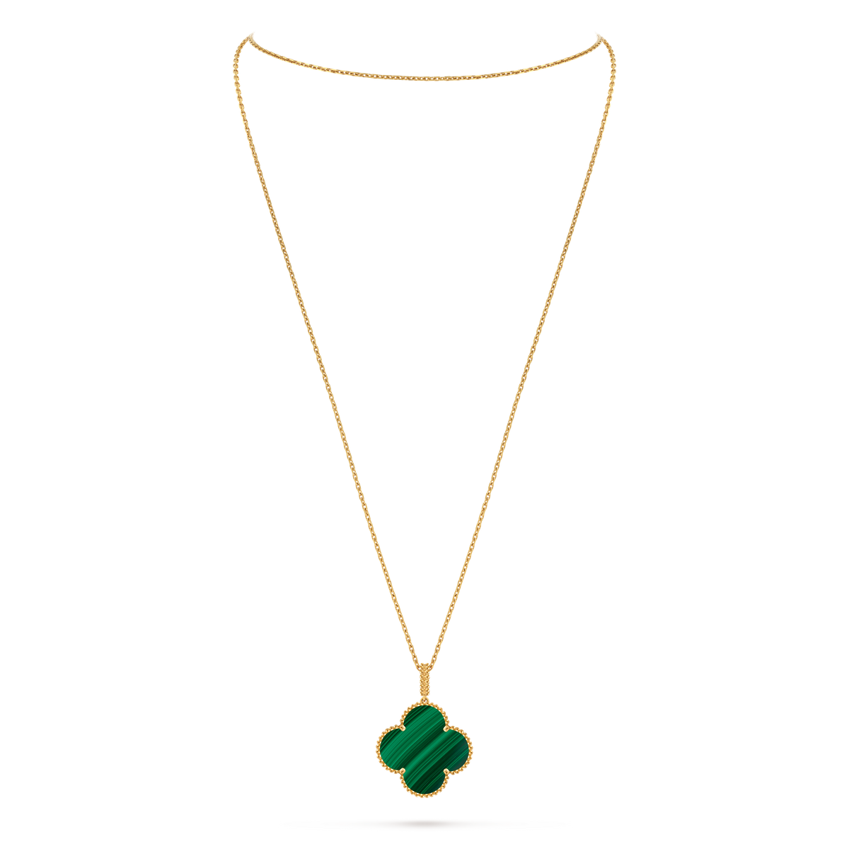 Van Cleef & Arpels Alhambra collection malachite clover necklace