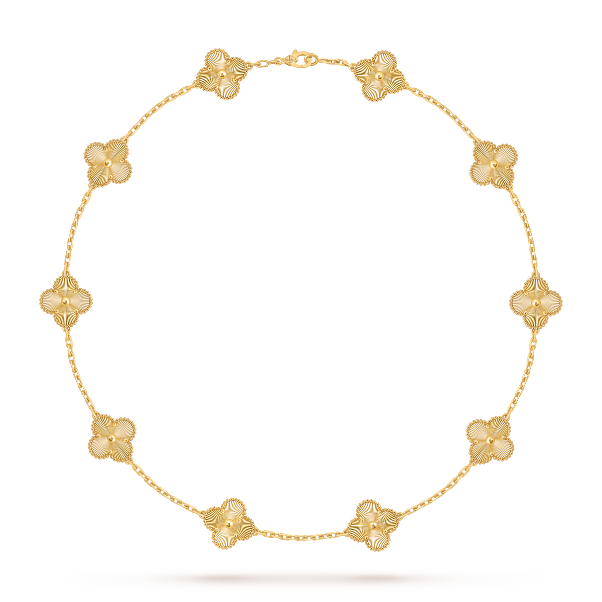 Van Cleef & Arpels Vintage Alhambra yellow gold 10-motif necklace