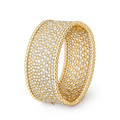 Van Cleef & Arpels Perlée wide bracelet, fully set with diamonds
