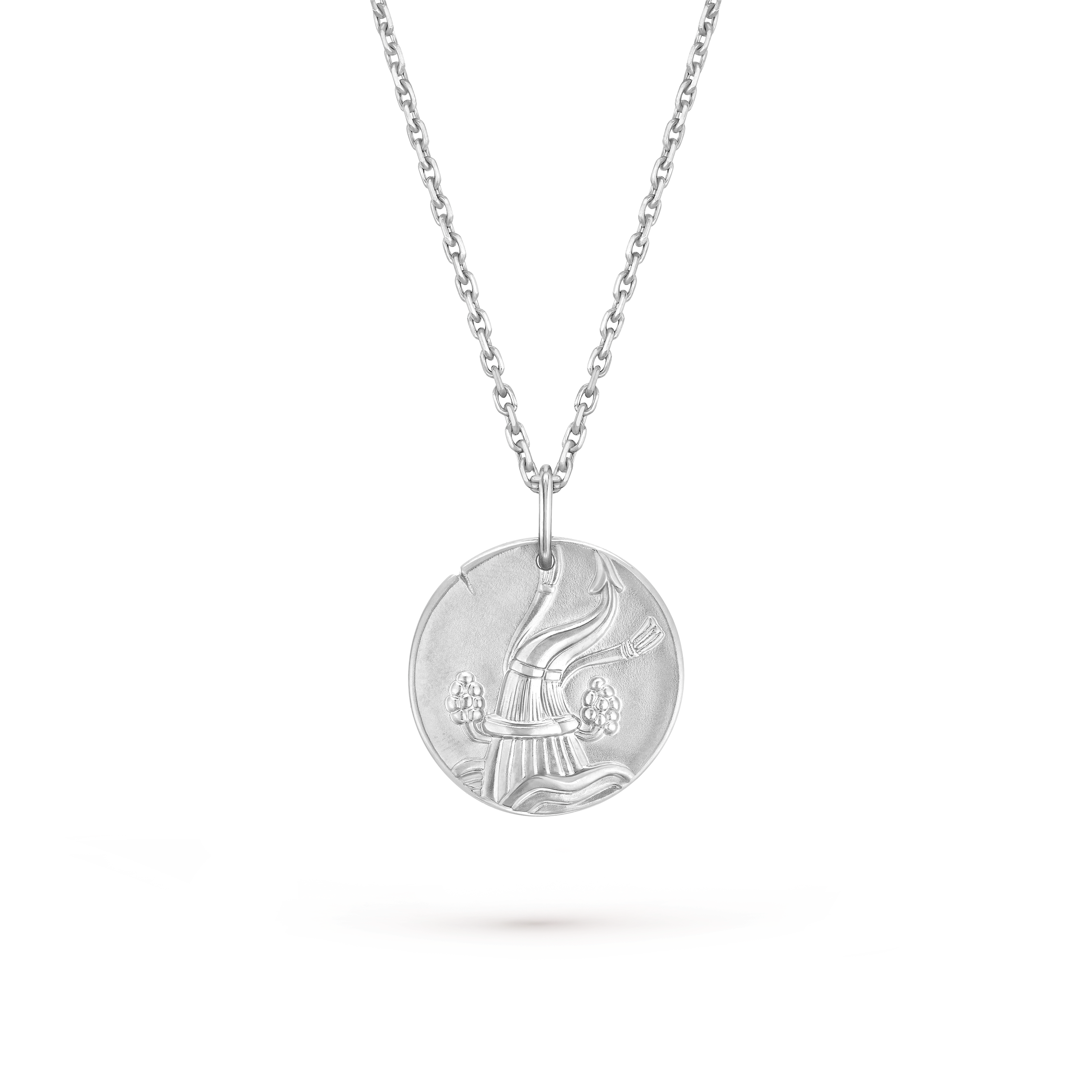 Van Cleef & Arpels Zodiaque (Poetic Astronomy) collection Aquarius gold medallion pendant necklace