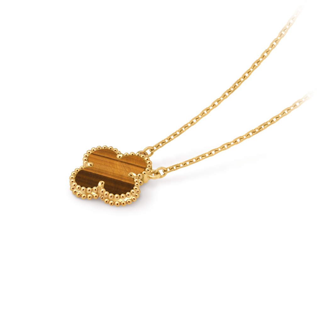 Van Cleef & Arpels Vintage Alhambra medium-sized tiger's eye clover necklace