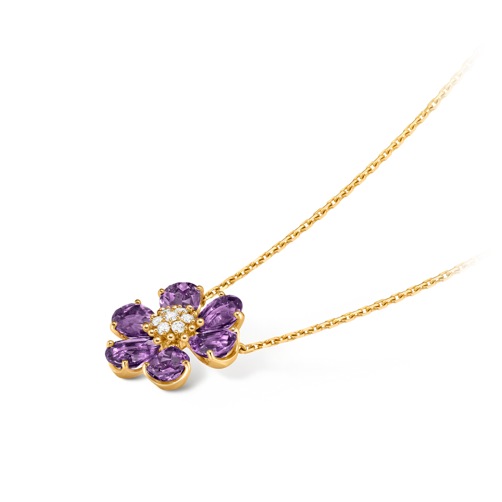 Van Cleef & Arpels Frivole Collection Yellow Gold and Amethyst Pendant Necklace