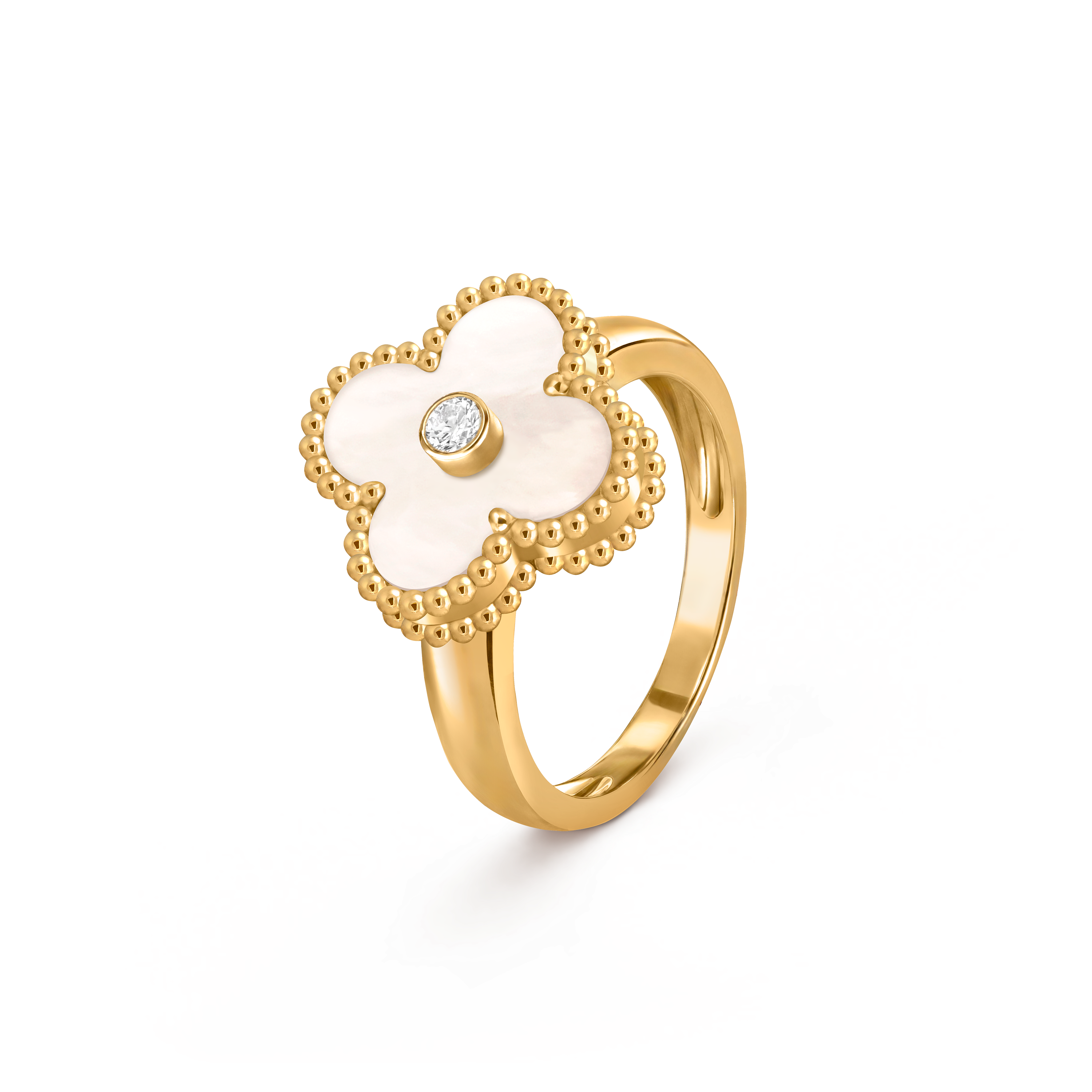 Van Cleef & Arpels Sweet Alhambra Ring – White Mother-of-Pearl