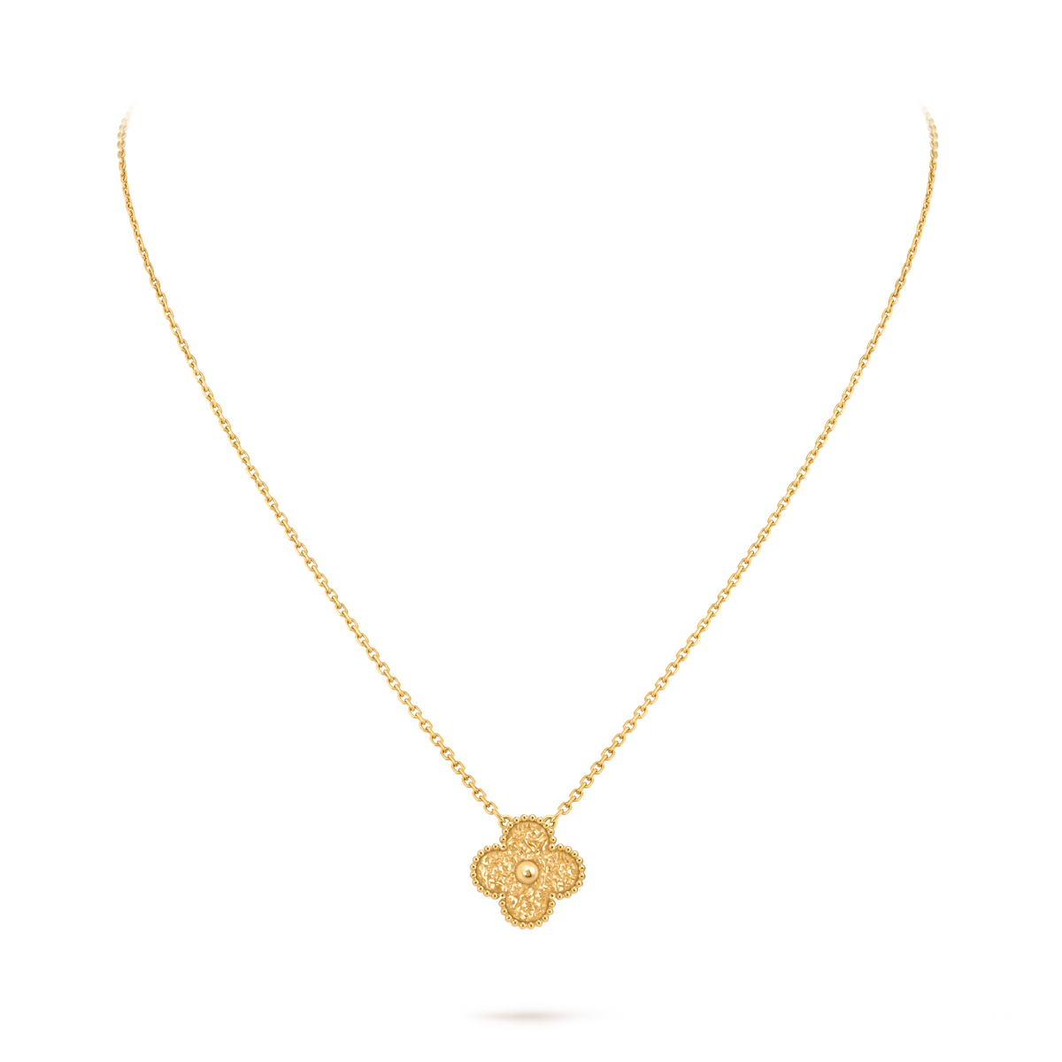 Van Cleef & Arpels Vintage Alhambra Guilloché single-motif pendant