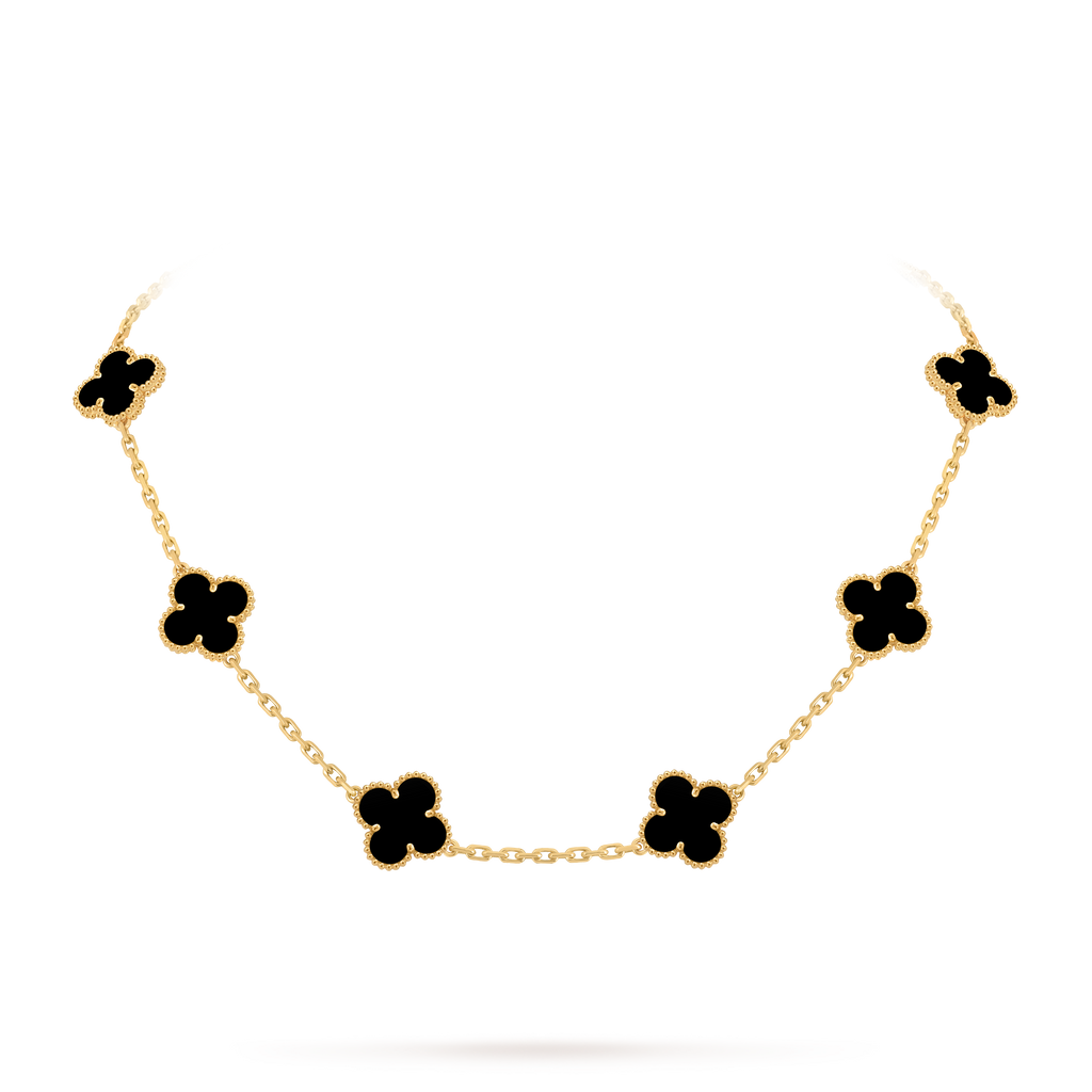 Van Cleef & Arpels Vintage Alhambra 10-motif onyx necklace