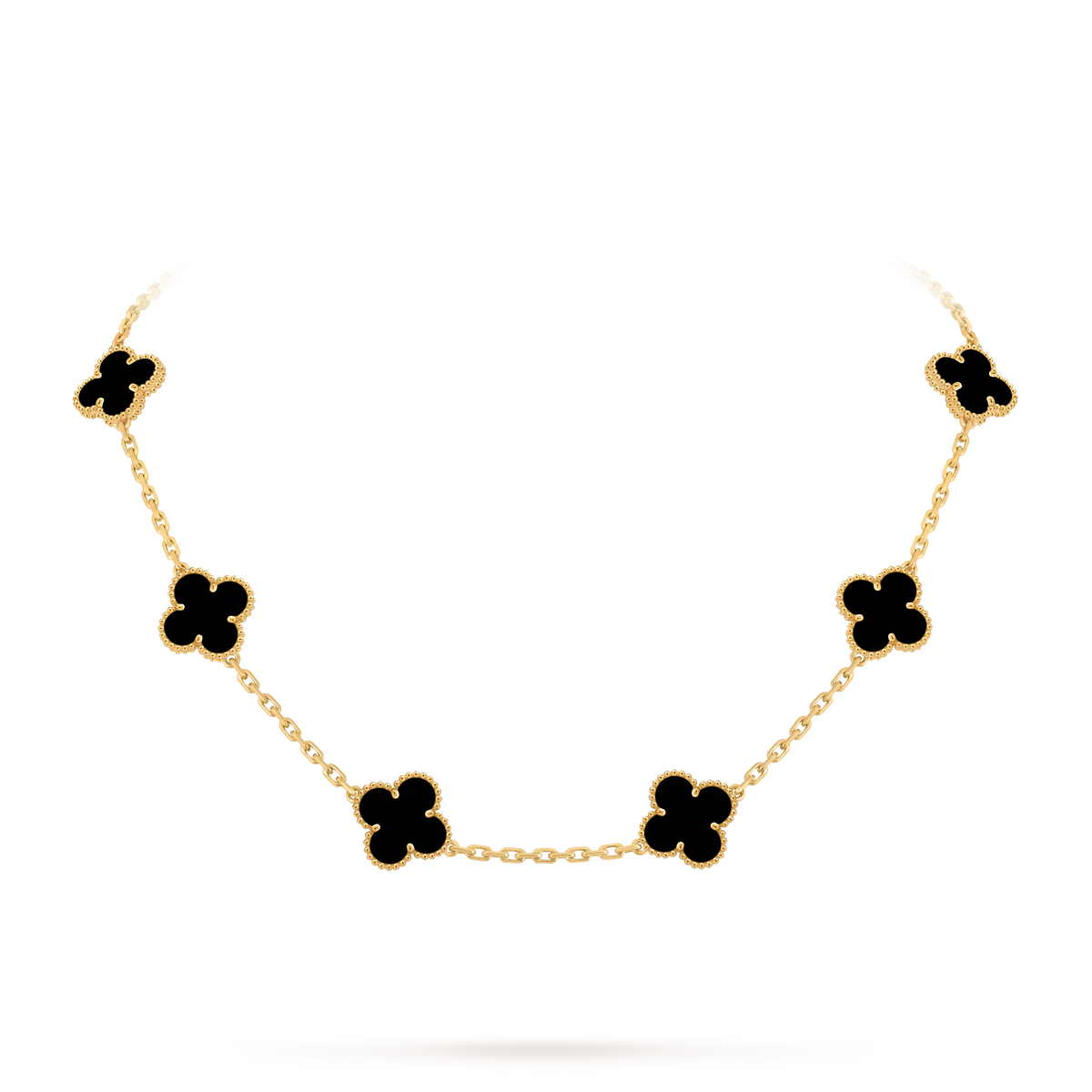 Van Cleef & Arpels Vintage Alhambra 10-motif onyx necklace